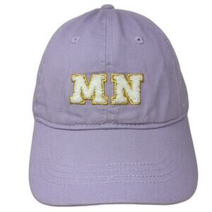 Home Free Baseball Cap Purple One Size MN Chenille Gold Glitter Slideback Hat
